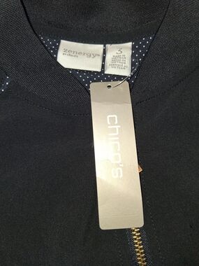 Chico's Zenergy Black Zip-Front Top